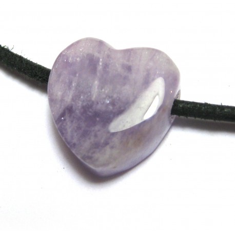 Herz gebohrt Amethyst 15 mm