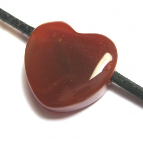 Herz gebohrt Carneol (erhitzt) 15 mm