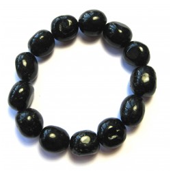 Nugget-Armband große Steine Turmalin schwarz stabilisiert 2 - 2,5 cm