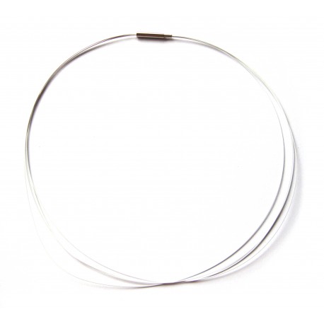Stahlreif silber-weiß 2 mm 42 cm mehrere dünne Kordeln Dreh-Verschluß