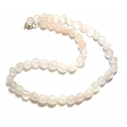 Nugget-Kette Rosenquarz A 47-48 cm