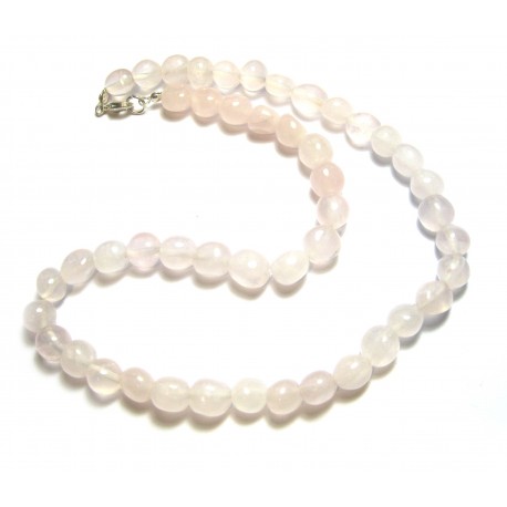 Nugget-Kette Rosenquarz A 47-48 cm