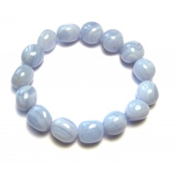 Nugget-Armband kleine Steine Chalcedon blau 10 - 12 mm