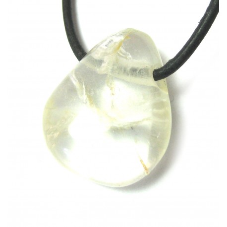 Trommelstein gebohrt Topas hell