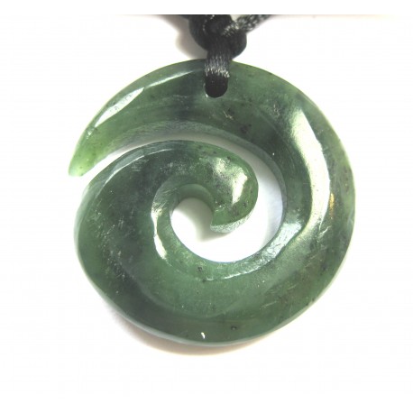 Maori Anhänger Nephrit Koru-Spirale 35 mm
