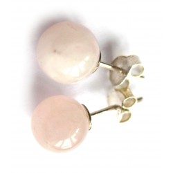 Ohrstecker Rosenquarz Kugel 8 mm 925er Silber