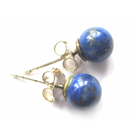 Ohrstecker Lapislazuli Kugel 6 mm 925er Silber
