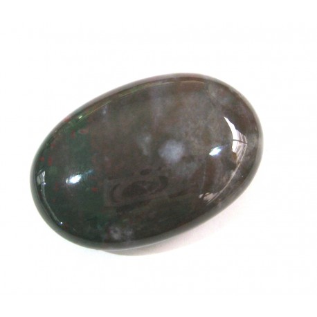 Linsenstein Chalcedon bunt teils Heliotrop 3 x 4,5 cm