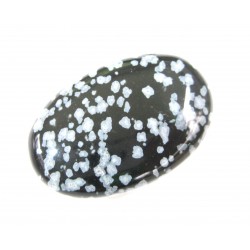 Linsenstein Obsidian Schneeflocke 3 x 4,5 cm