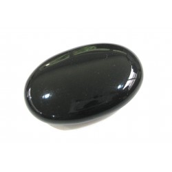 Linsenstein Obsidian schwarz 3 x 4,5 cm