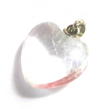 Herz bauchig 20 mm Bergkristall mit Öse