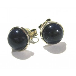 Ohrstecker Lapislazuli Cabochon 8 mm 925er Silber