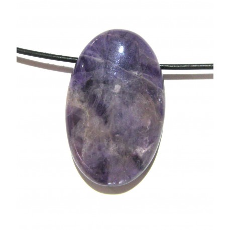 Linsenstein Amethystquarz gebohrt