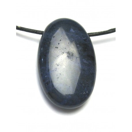 Linsenstein Dumortieritquarz gebohrt