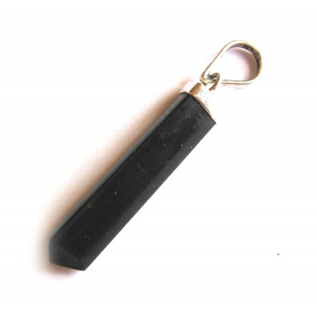 Anhänger Turmalin schwarz Kristall 25-30 mm mit 925er Silberkappe