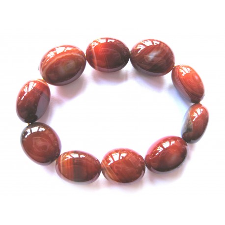 Nugget-Armband große Steine Carneol (erhitzt) 16 - 20 mm