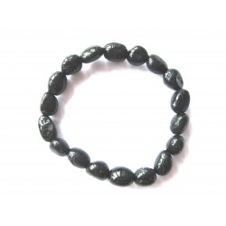 Nugget-Armband kleine Steine Turmalin schwarz stabilisiert 10 - 12 mm