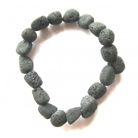 Nugget-Armband kleine Steine Lava (matt) 10 - 12 mm