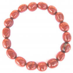 Nugget-Armband kleine Steine Jaspis rot 10 - 12 mm