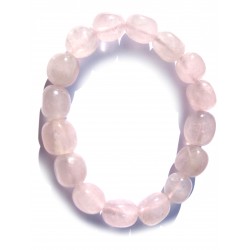 Nugget-Armband kleine Steine Rosenquarz 10 - 12 mm
