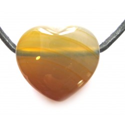 Herz gebohrt Achat graubraun 18 mm