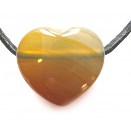 Herz gebohrt Achat graubraun 18 mm