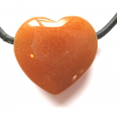 Herz gebohrt Quarz orange 18 mm