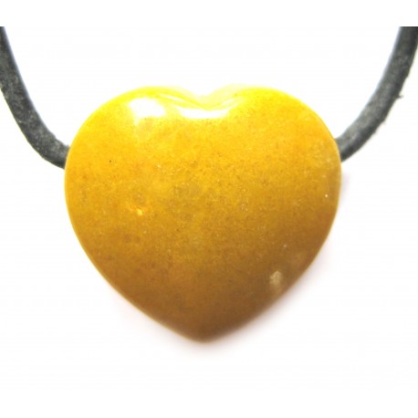 Herz gebohrt Dolomit gelb 18 mm