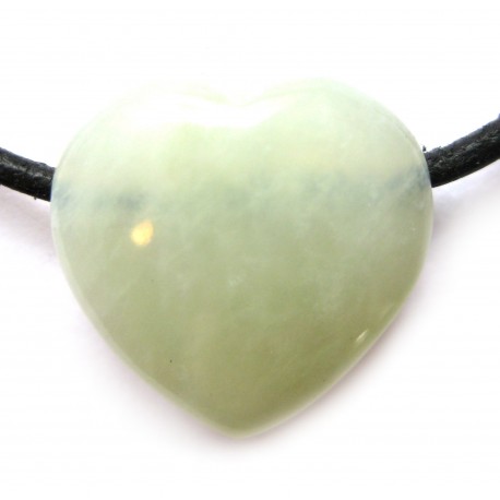 Herz gebohrt Serpentin grün 18 mm