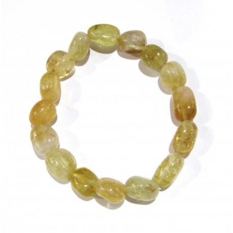 Nugget-Armband kleine Steine Citrin (erhitzt) 10 - 12 mm