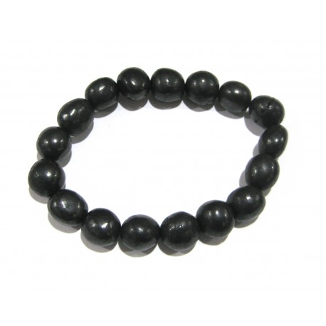 Nugget-Armband kleine Steine Schungit (Steinkohle) 10 - 12 mm