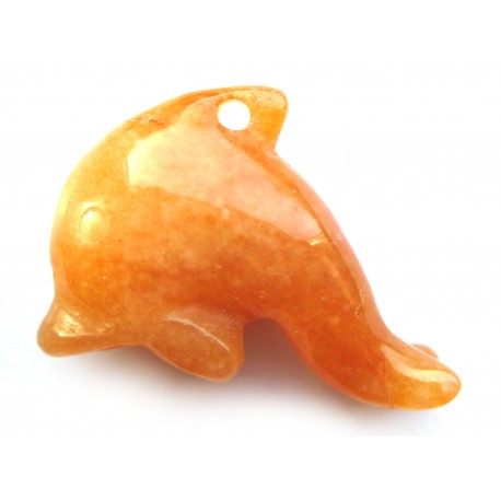 Delfin 3 cm gebohrt Aventurinquarz orange