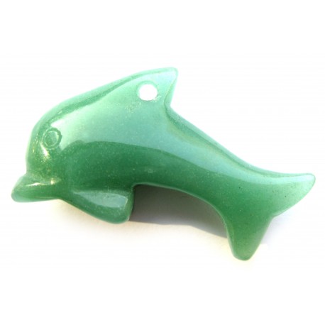 Delfin 5 cm gebohrt Aventurinquarz grün