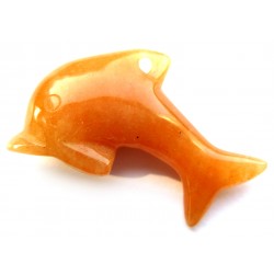 Delfin 5 cm gebohrt Aventurinquarz orange