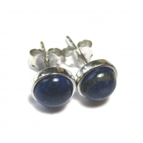 Ohrstecker Lapislazuli Cabochon 6 mm 925er Silber