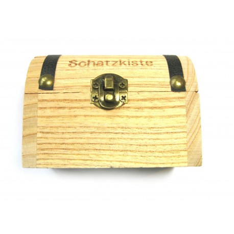 Schatzkiste Holz mit Text Schatzkiste