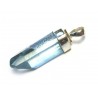 Anhänger Aqua Aura (Bergkristall roh bedampft) 2-3 cm mit 925er Silberkappe