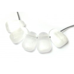 Trommelstein gebohrt Selenit VE 5 Stück