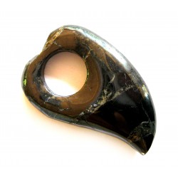 Swing Herz frontgebohrt Schungit (Steinkohle) 55 mm