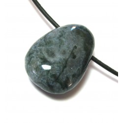 Tropfen gebohrt Moosachat grün (Chalcedon) L