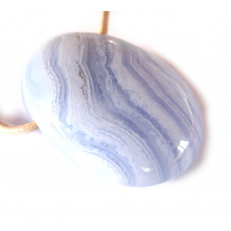 Tropfen gebohrt Chalcedon blau L