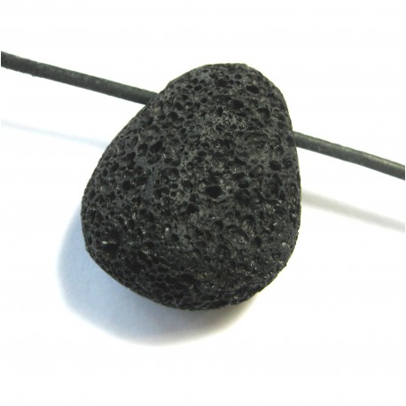 Trommelstein gebohrt Lava