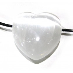 Herz gebohrt Selenit (Fasergips) 30 mm