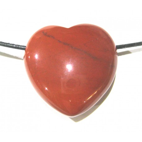 Herz gebohrt Jaspis rot 30 mm