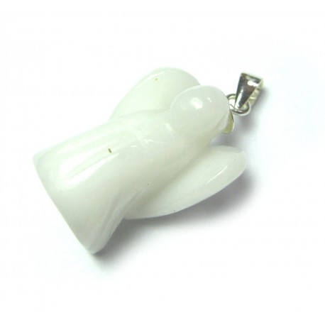 Engel-Anhänger Schneequarz 2 cm 925er Silber