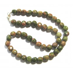 Nugget-Kette Epidot Unakit A 47-48 cm