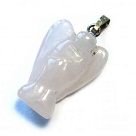 Engel-Anhänger Rosenquarz 2 cm Metall-Öse