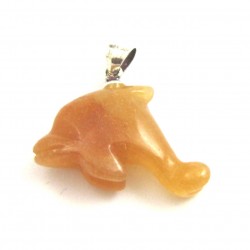 Delfin Quarz orange 925er Silber-Öse