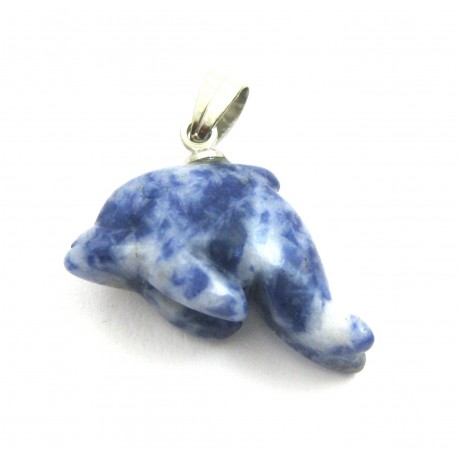 Delfin Sodalith-Feldspat 925er Silber-Öse