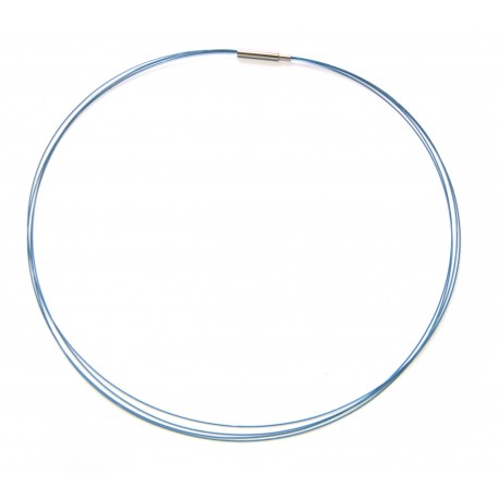 Stahlreif petrol 2 mm 45 cm mehrere dünne Kordeln Dreh-Verschluß